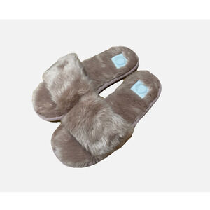 Journee Collection Women's "Dusty Pink" Fuzzy Slides Size 8